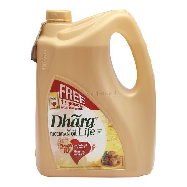 Dhara Ricebran Oil Can, 5L