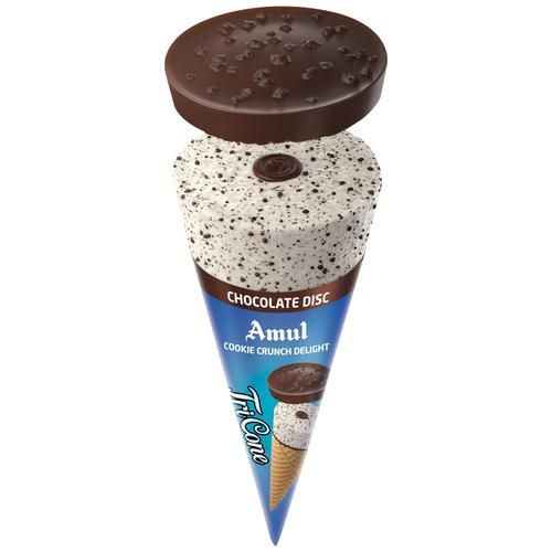 Amul Ice Cream Tricone - Cookie Crunch Delight, 120ml