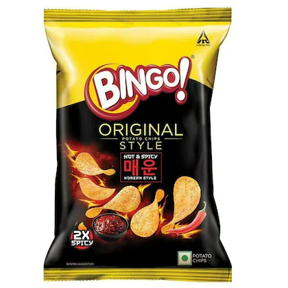 Bingo Potato Chips - Original Korean Style Hot & Spicy, 45g