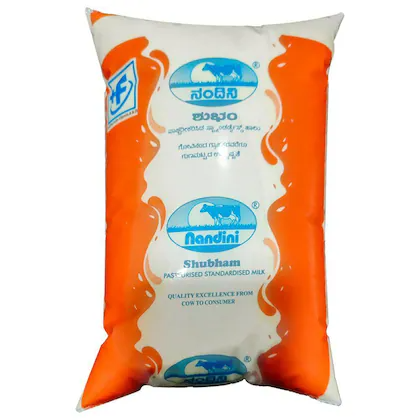 Nandini Pasteurised Shubham Milk Pouch, 1L