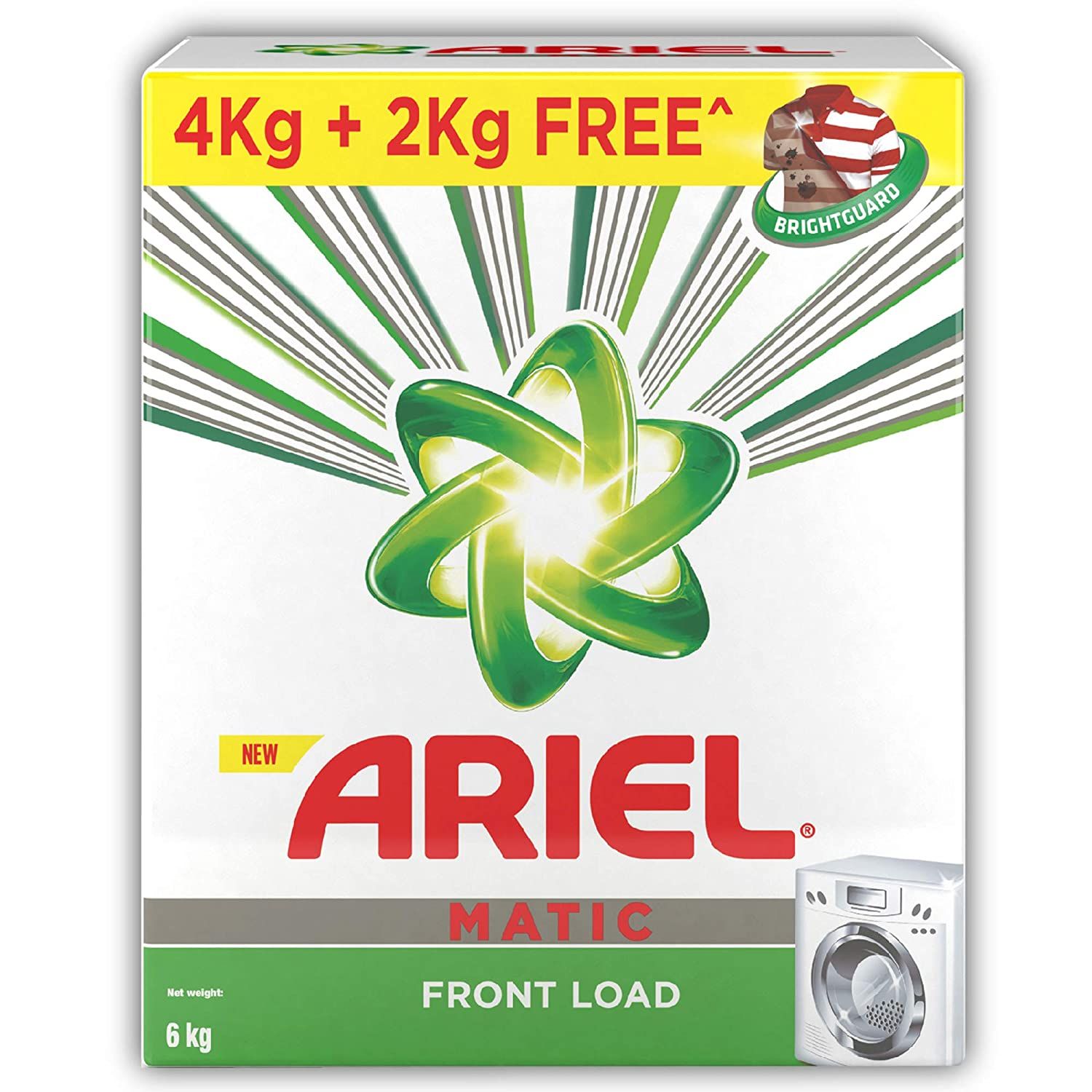 Ariel Matic Detergent Powder - Front Load, 4kg (Extra 2kg Free)