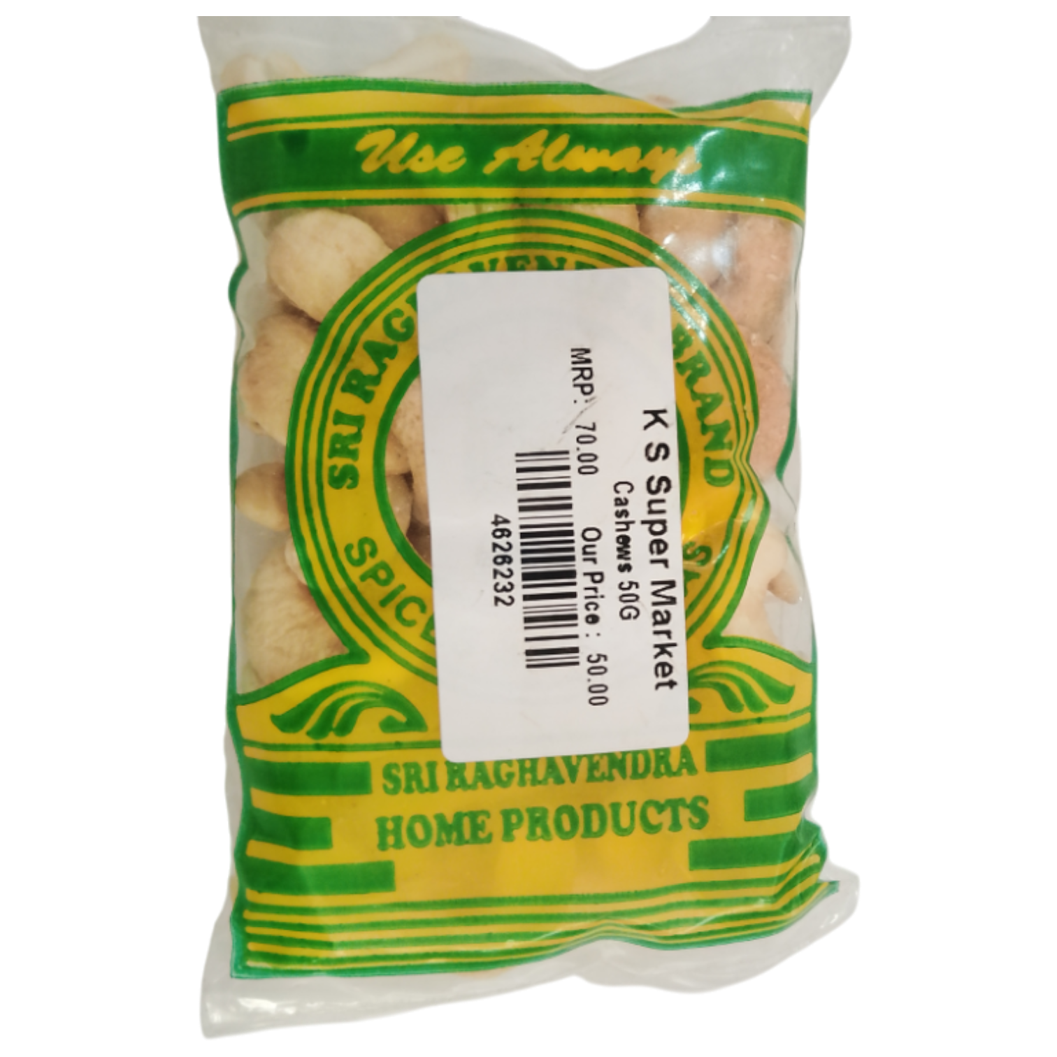 Sri Raghavendra Cashew - Whole, 50g