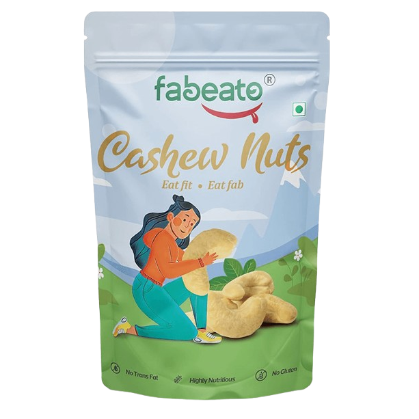 Fabeato Dry Fruits Zipper Pouch - Cashew Nuts, 200g