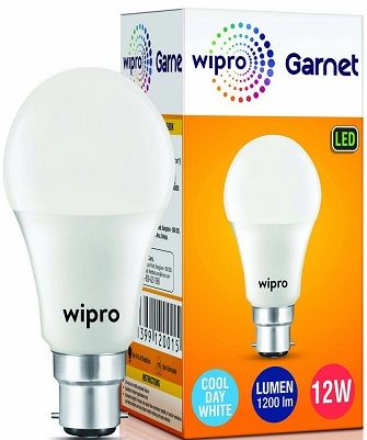Wipro Garnet LED Bulb, 12 Watt (Cool Day, White)