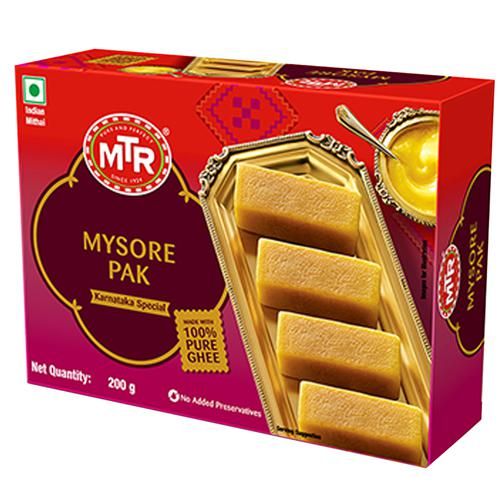 MTR 100% Pure Ghee Mysore Pak Carton, 200g