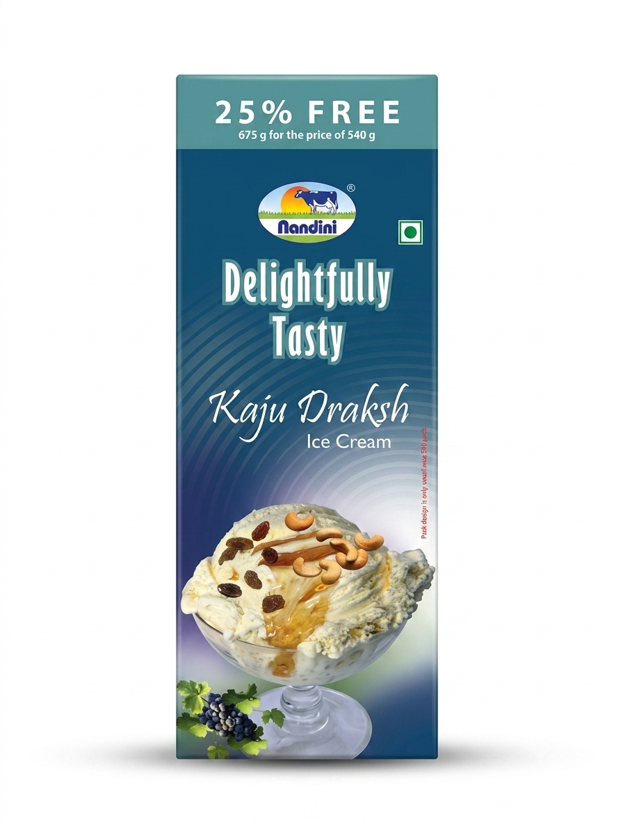 Nandini Ice Cream -  Kaju Draksh, 1L + 250ml Free