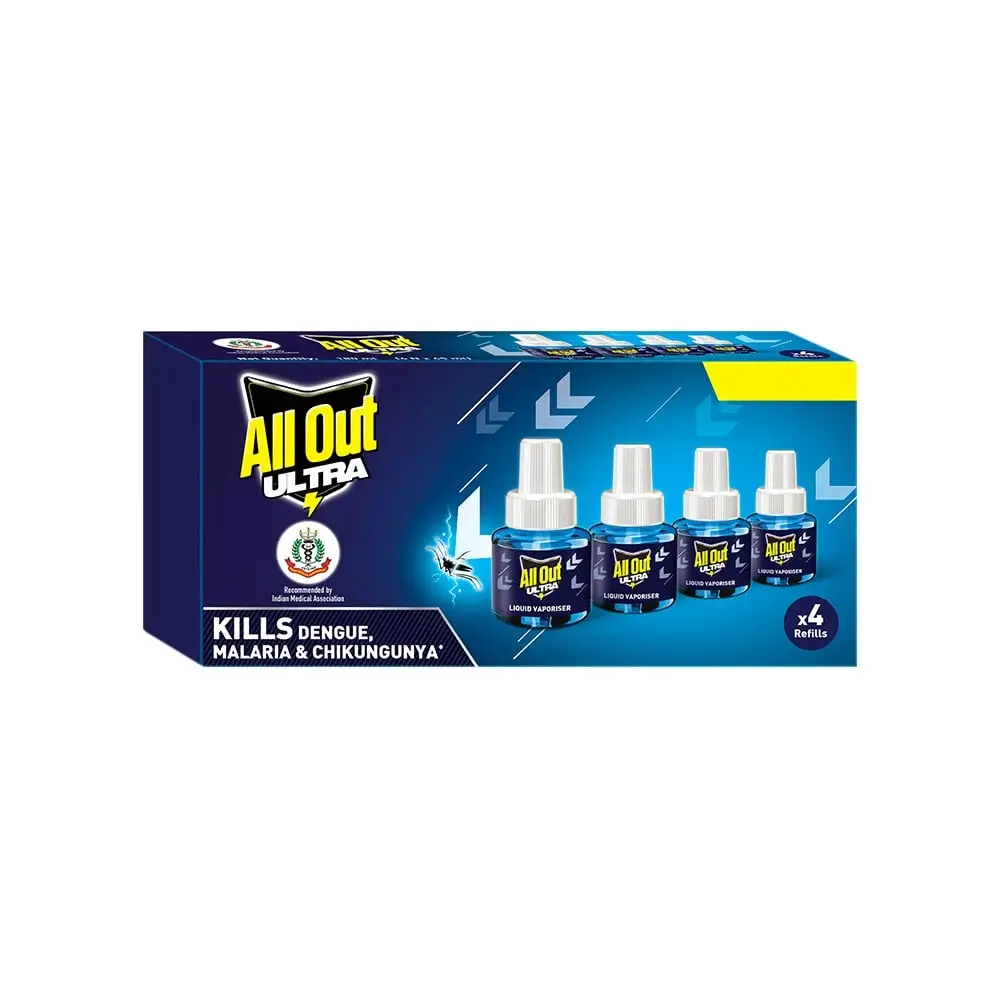 All Out Ultra Liquid Vaporizer Mosquito Repellent Refills, 45ml (Set of 4)