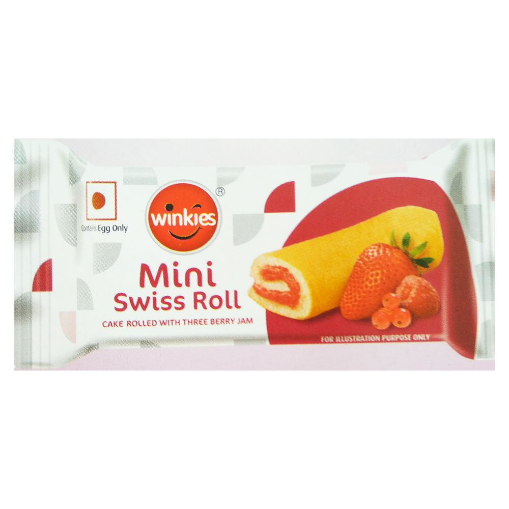 Winkies Mini Swiss Roll Cake - Three Berry, 25g