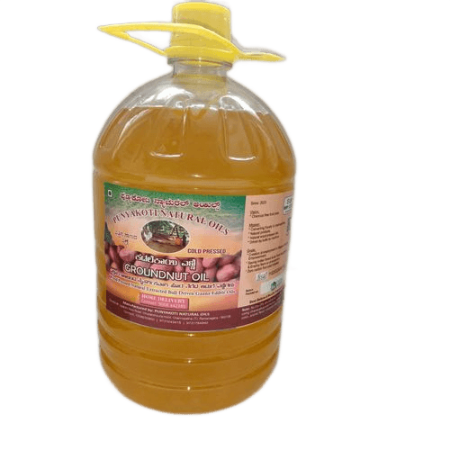 Punyakoti Cold Pressed Groundnut Oil PET Can, 5L