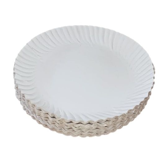 Disposable Medium Paper Plate - White, 8 inch (50pc)