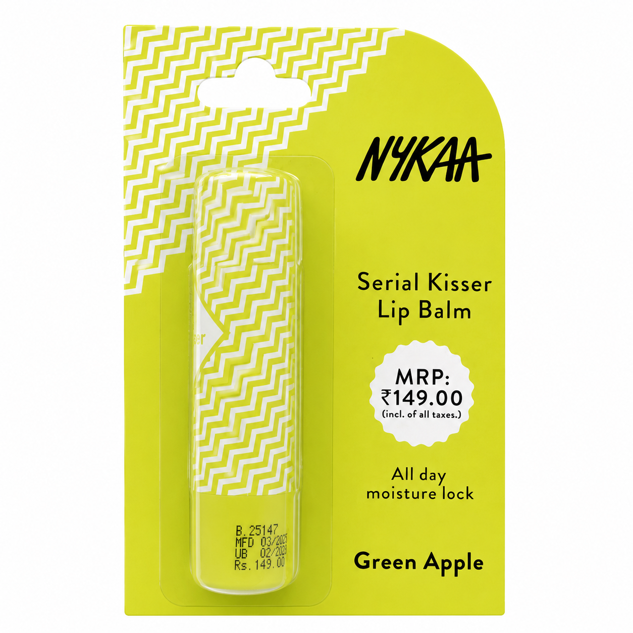 Nykaa Serial Kisser Lip Balm - Green Apple, 4.5g