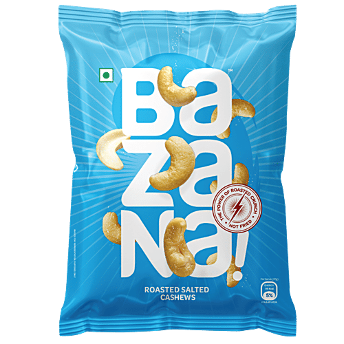 Bazana Roasted Salted Dry Fruits Pouch - Cashew, 36g