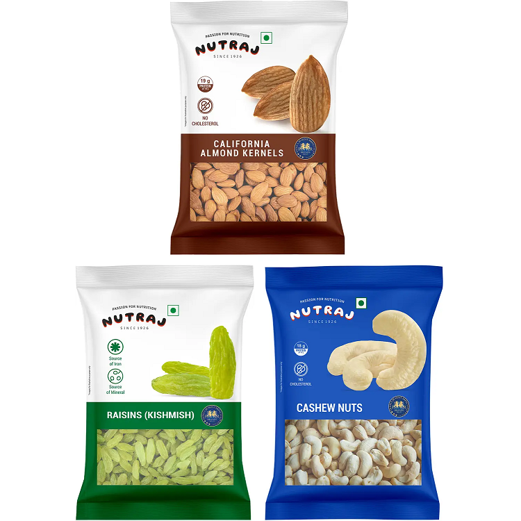 Nutraj Dry Fruits - Kaju, Badam & Kishmish Trio Pack, 300g