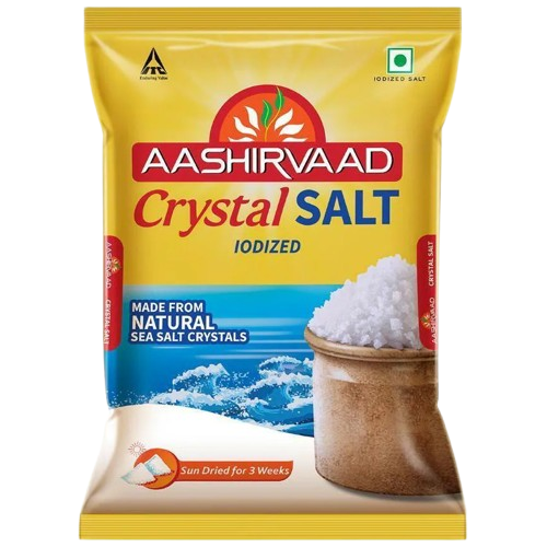 Aashirvaad Iodised Crystal Salt Pouch, 1kg