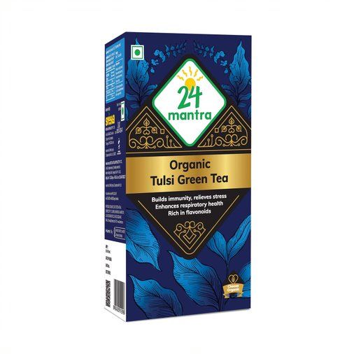 24 Mantra Organic Green Tea - Tulsi, 50g