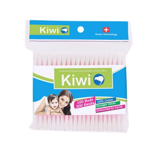 Kiwi Cotton Buds Stick Pouch, 100pc