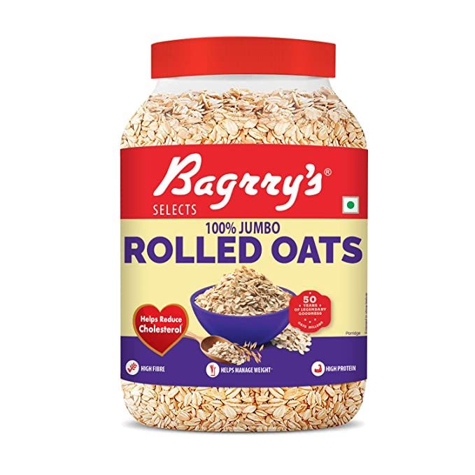 Bagrry's 100% Jumbo Rolled Oats Jar, 1.2kg
