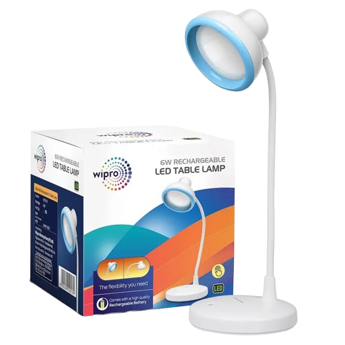 Wipro 6 Watt 4 hrs Rechargeable LED Table Lantern Emergency Light - White, 1pc