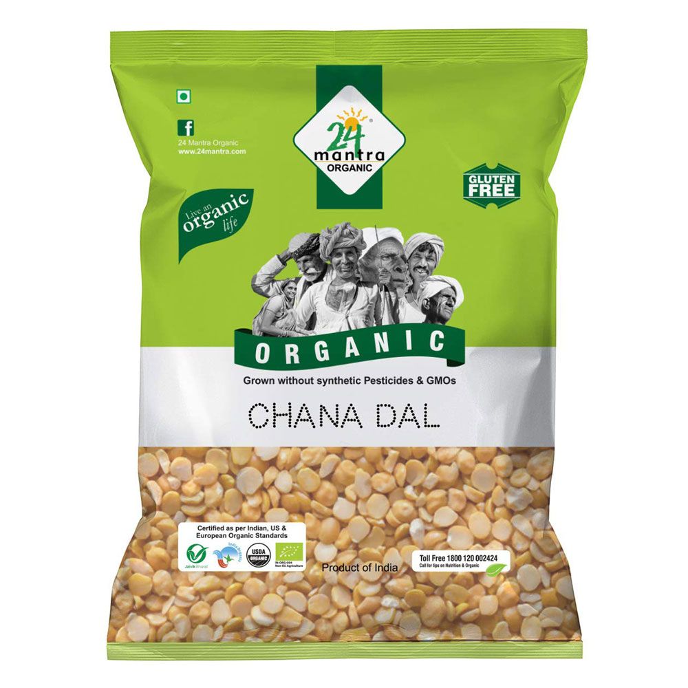 24 Mantra Organic Chana Dal Pouch, 500g