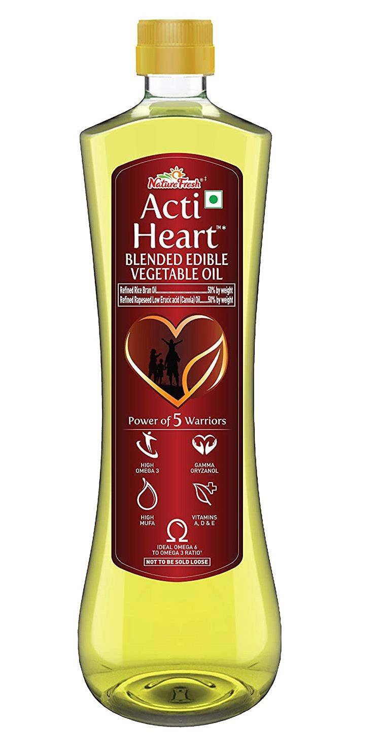 Acti Heart Edible Oil PET Bottle, 1L