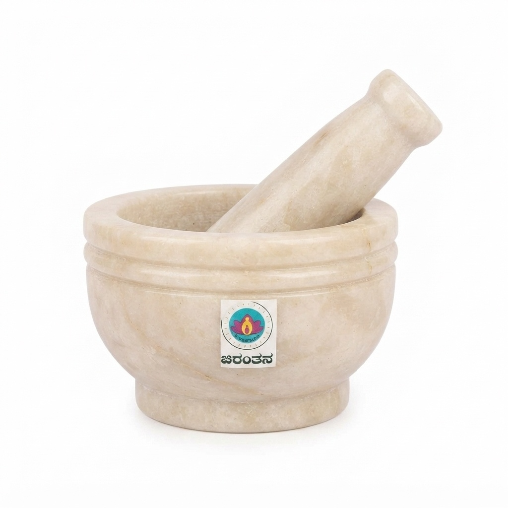 White Marble Mortar and Pestle Set - Large Size
