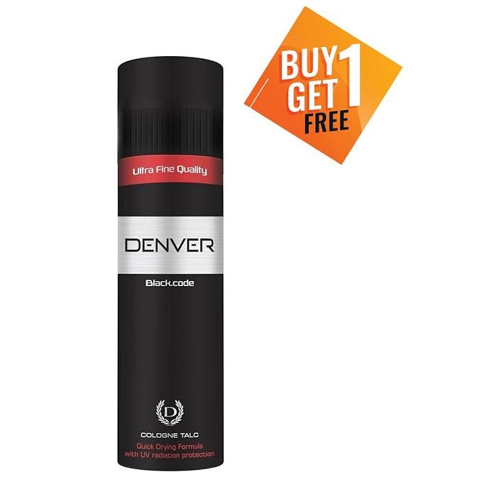 Denver Cologne Talcum Powder - Black Code, 300g (Buy 1 Get 1 Free)
