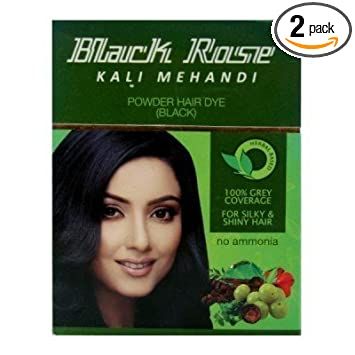 Black Rose Kali Mehandi Powder Hair Dye - Black, 10g