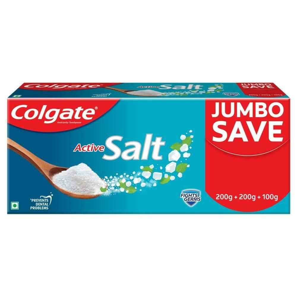 Colgate Active Salt Toothpaste, 200g+100g
