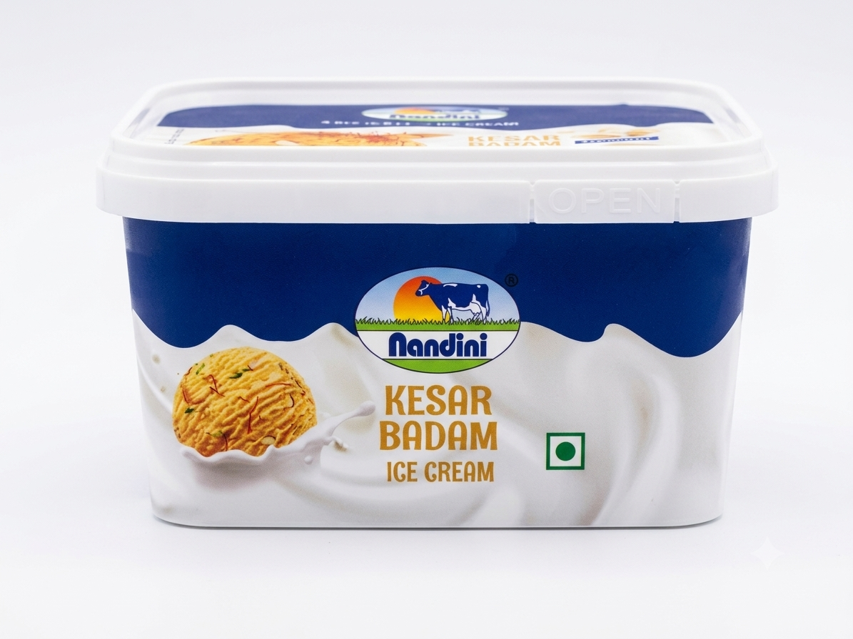 Nandini Ice Cream Tub - Kesar Badam, 1l