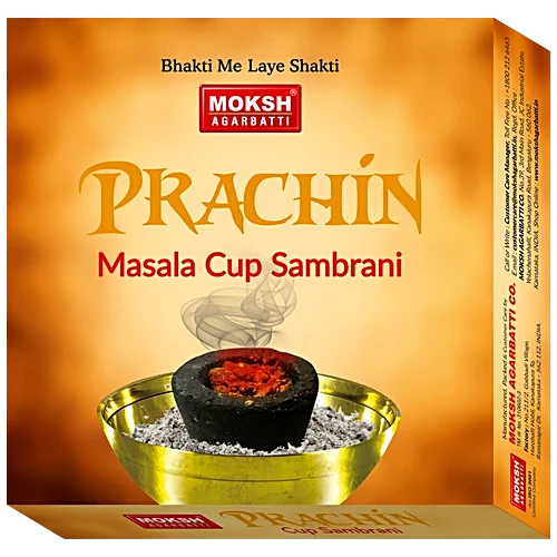 Moksh Prachin Masala Cup Sambrani, 12pc