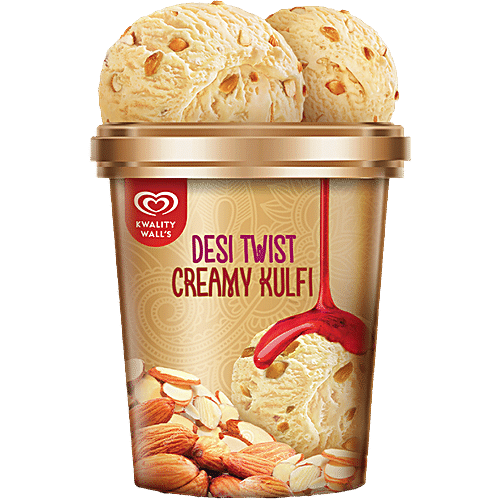 Kwality Wall's Desi Twist Ice Cream Tub - Creamy Kulfi, 700ml