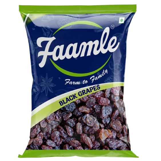 Faamle Dry Fruits Pouch - Black Grapes, 100g