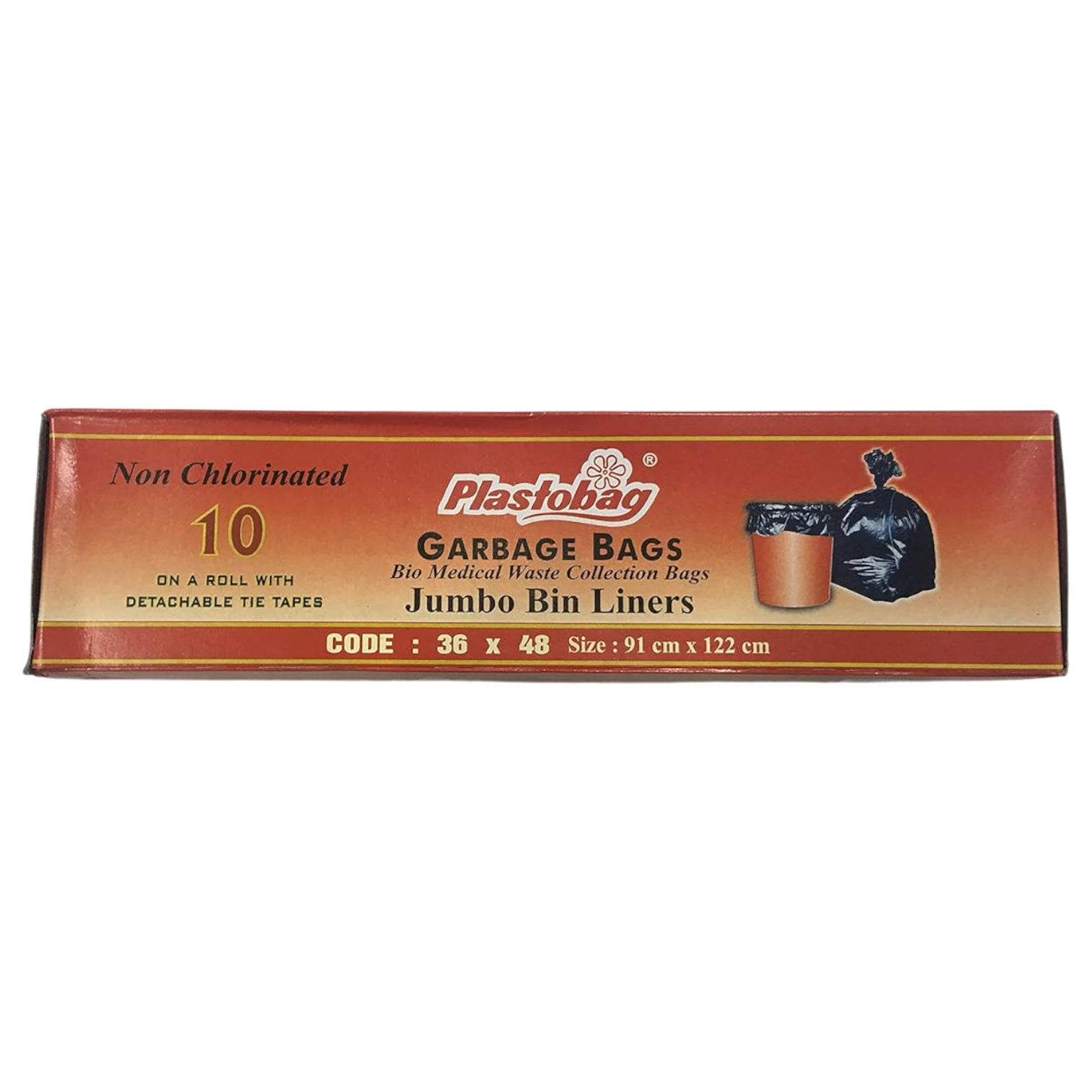 Plastobags Regular Garbage Bags - Jumbo, 36cm x 48cm, 10pc