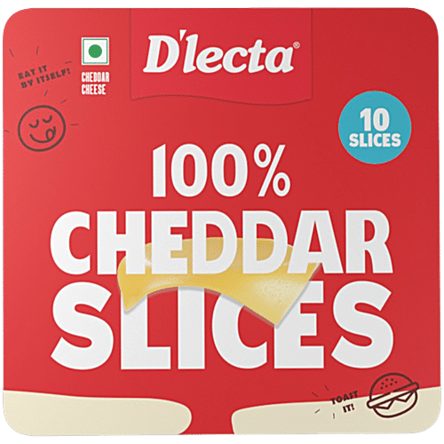 D'lecta Plain Cheddar cheese - Slices, 200g