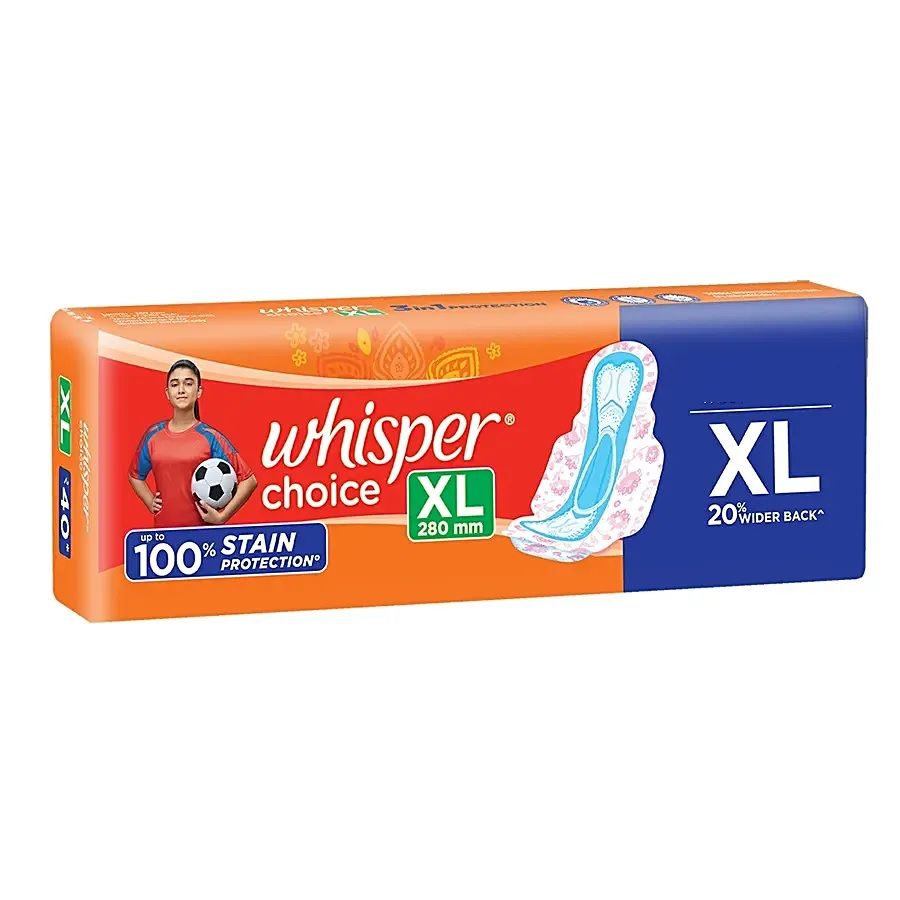Whisper Choice Sanitary Pads - XL, 7pcs