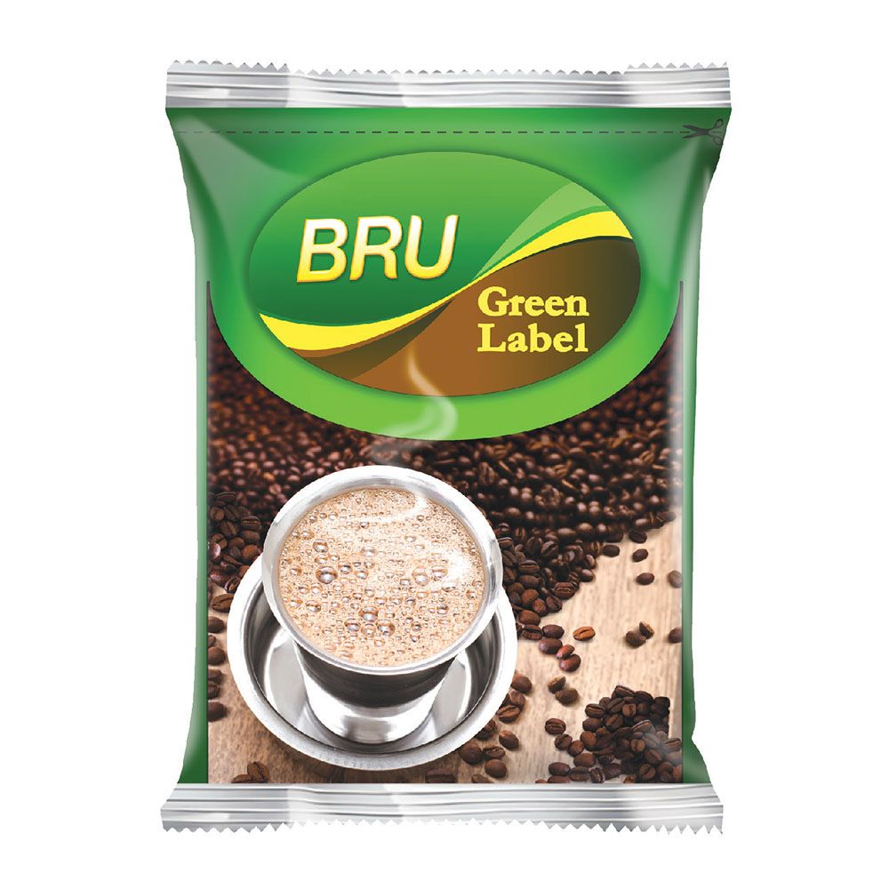 Bru Green Label Filter Coffee Powder Pouch, 100g (53% Coffee 47% Chicory)