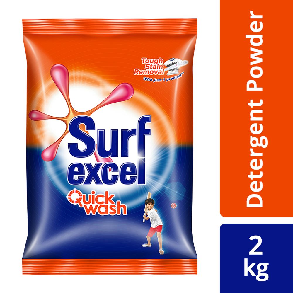 Surf Excel Detergent Powder - Quick Wash, 2kg