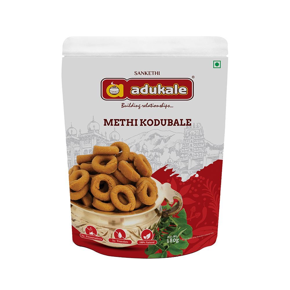 Adukale No Palm Oil Crunchy & Healthy - Methi Kodubale, 180g