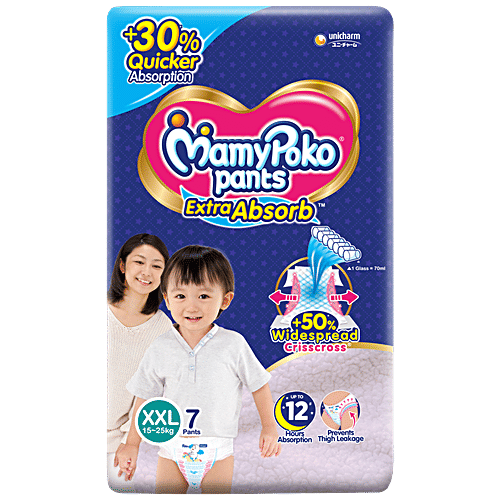 MamyPoko Extra Absorb Diaper Pants - XXL, 7pc