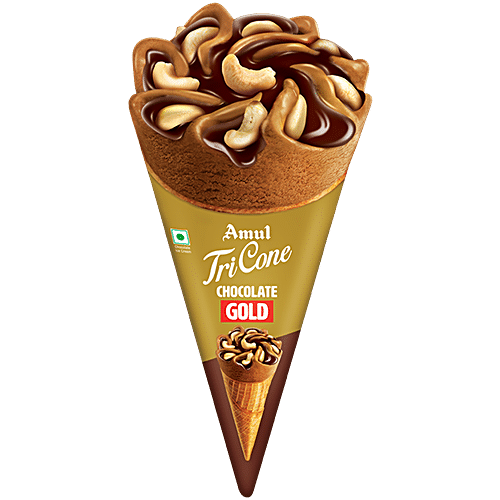 Amul Gold TriCone Cream Cone - Chocolate Ice, 120ml