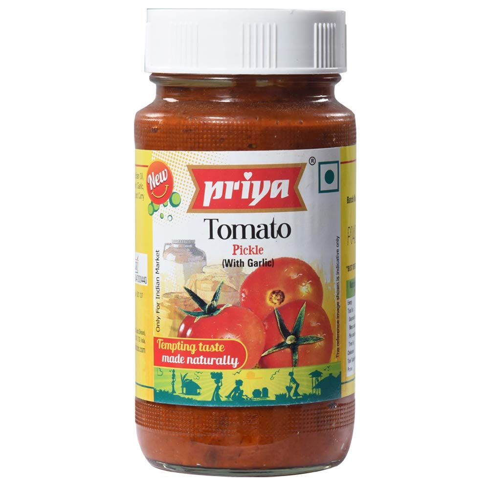 Priya Pickle Bottle - Tomato With Garlic, 300g
