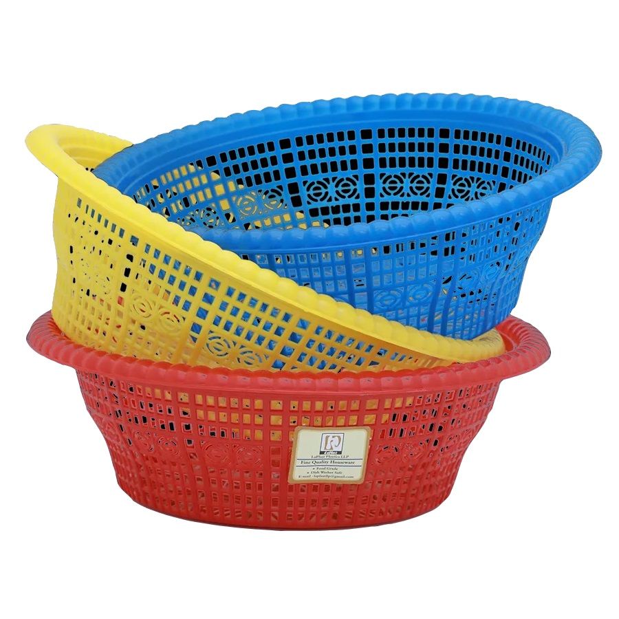 Laplast Plastic Fruit / Vegetable Basket Assorted - Round Small (3pcs)