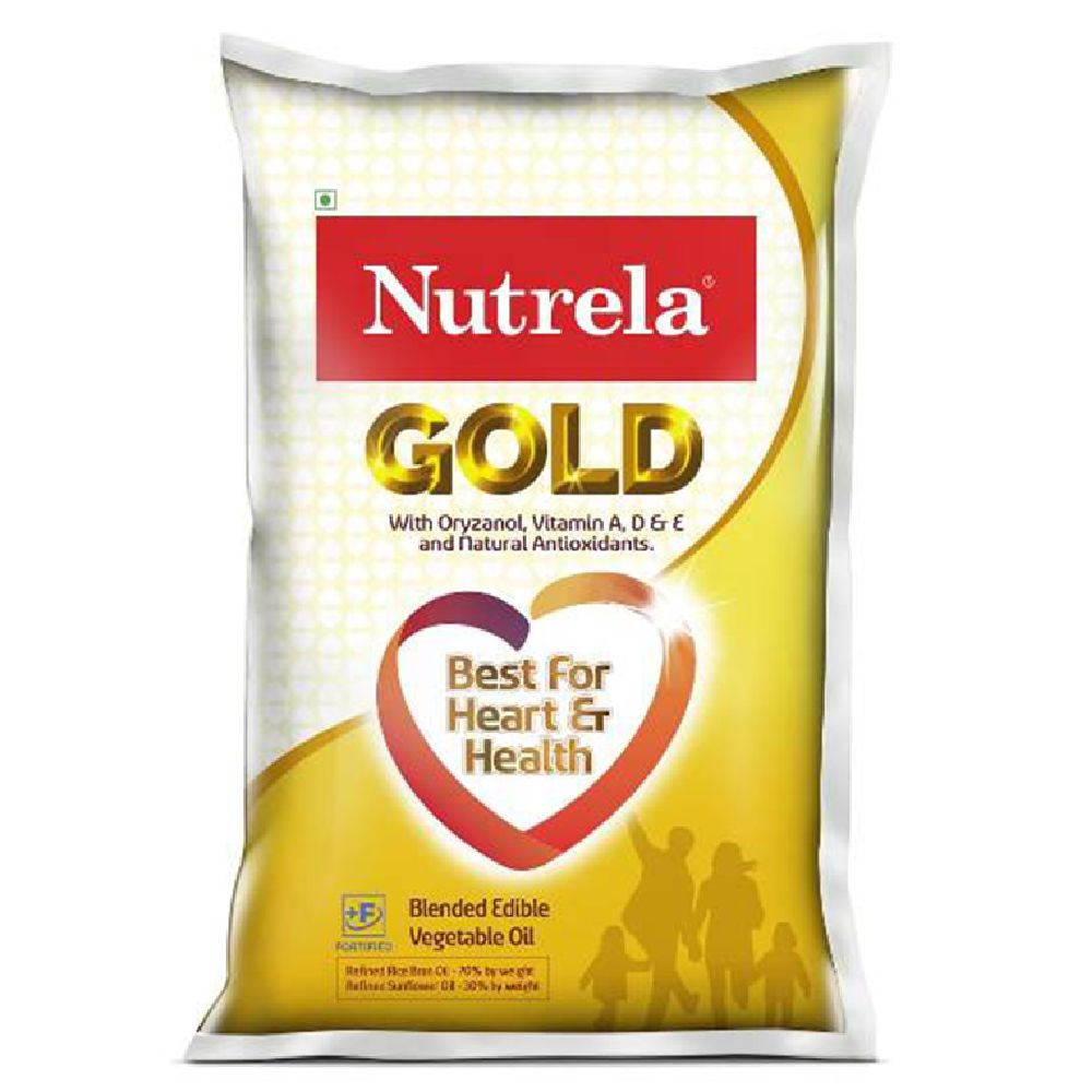 Nutrela Gold Veg Oil Pouch, 1L