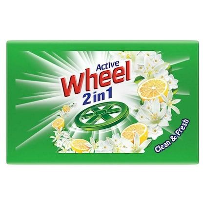 Wheel Active 2 In 1 Detergent Bar - Clean & Fresh, 210g