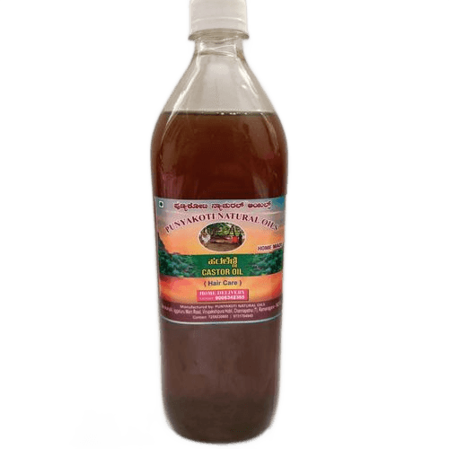 Punyakoti Cold Pressed Castor Oil PET Bottle, 1L