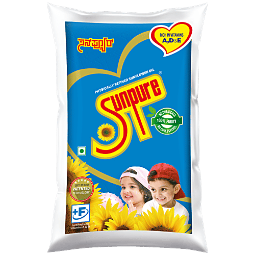 Sunpure Sunflower Oil Pouch, 1L