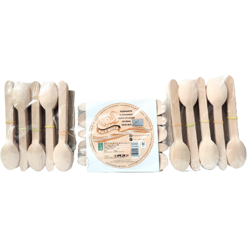 Pulp Wood Disposable Brich Wooden Spoon, 50pc (16cm)