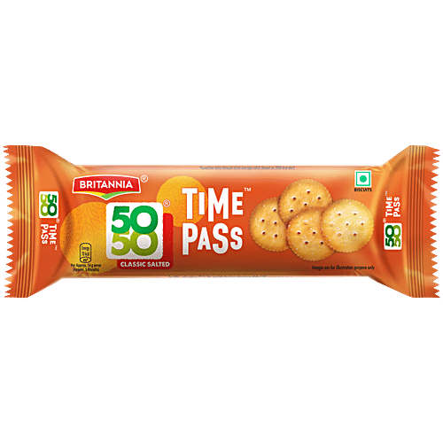 Britannia 50-50 Time Pass Biscuit - Classic Salted, 58g