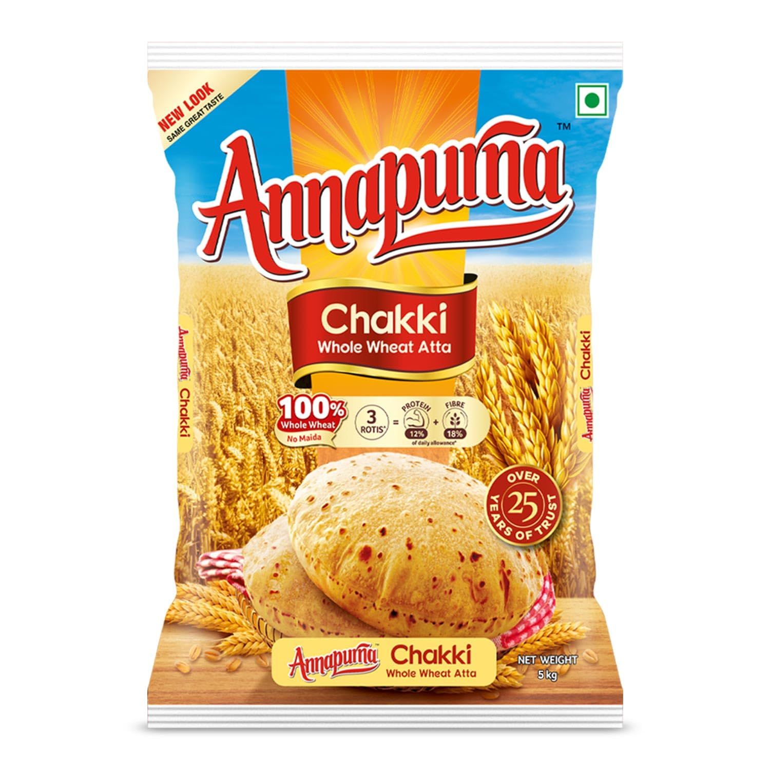 Annapurna Chakki 100% Whole Wheat Atta, 5kg