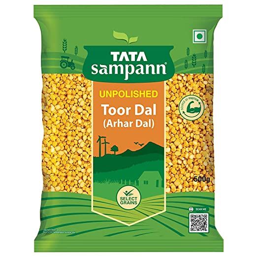 Tata Sampann Unpolished Toor Dal (Arhar Dal), 500g